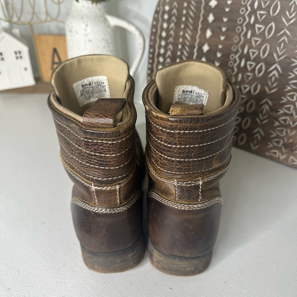 Bed|Stu Men's Distressed Leather Lace-Up Boots Size 10 - Picture 5 of 9